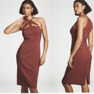 By Anthropologie Halter Cutout Slim Midi Dress XS new with tag